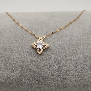 18K Gold Plated Stainless Steel Star-Shape Zircon Pendant Necklace